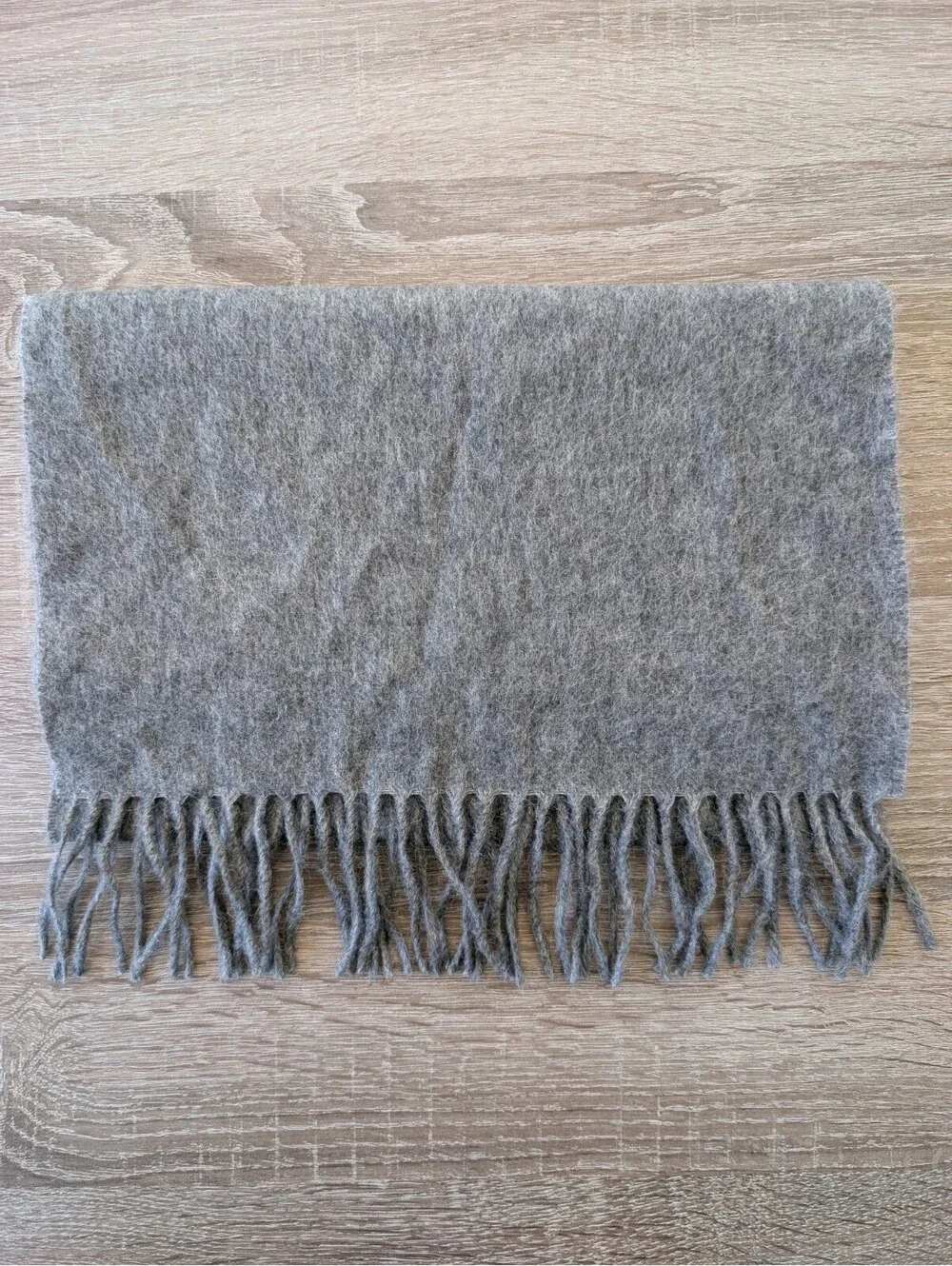 Nordstrom 100% Camel Hair Gray Scarf Fringe Classic Minimalist Unisex